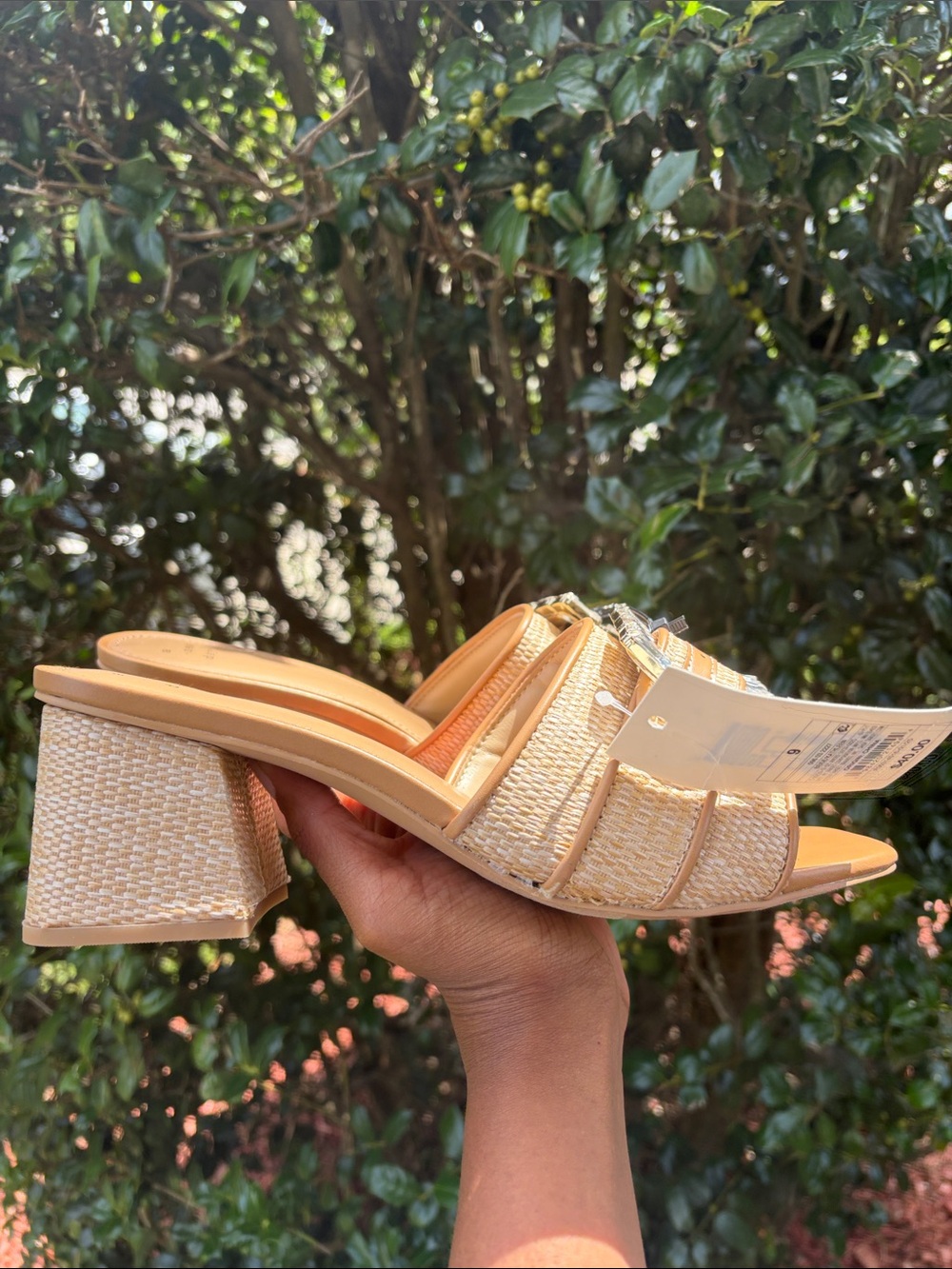 a new day Tan Woven Block Heel Slide with Crystal Buckle - Picture 4 of 12